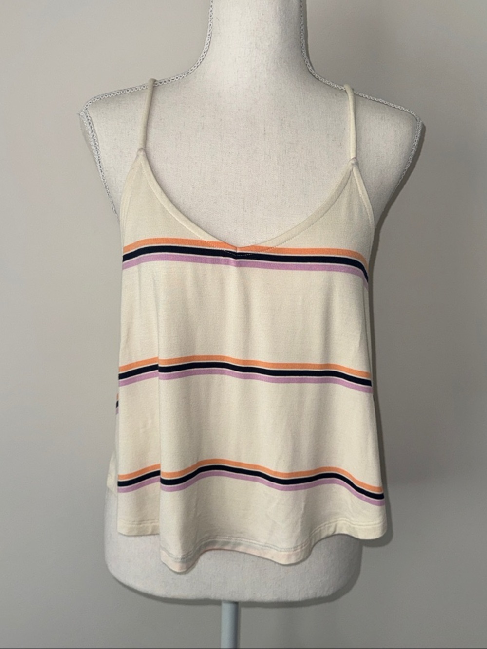 Abound Ivory Dani Stripe Blousy Tank Size small